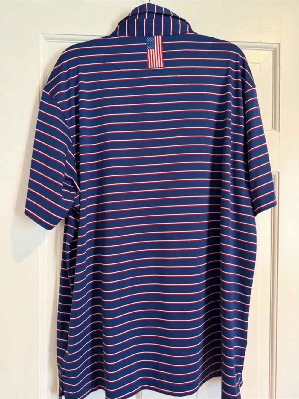 Rhoback Blue Red White Striped Polo